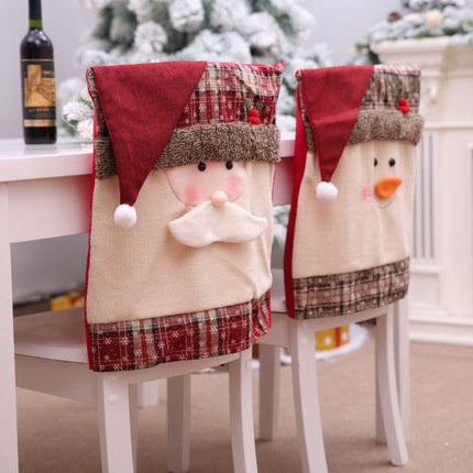 Christmas Chair Covers – Santa Claus / Snowman / Santa Hat Dining Chair Decorations