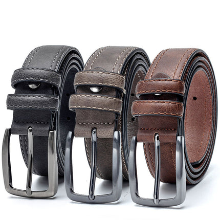 Classic Imitation Leather Belt with Alloy Buckle