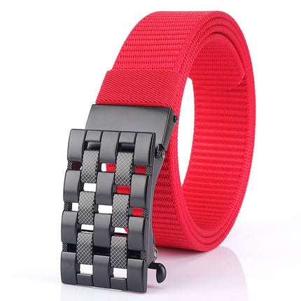 Nylon Weaving Belt with Rectangular Alloy Automatic Buckle