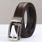 Two-Layer Cowhide Patent Leather Belt with Automatic Alloy Buckle
