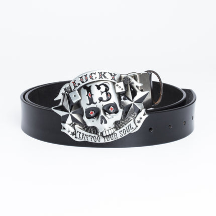 Men’s Trendy Leather Belt – Skull Skateboard Buckle Design
