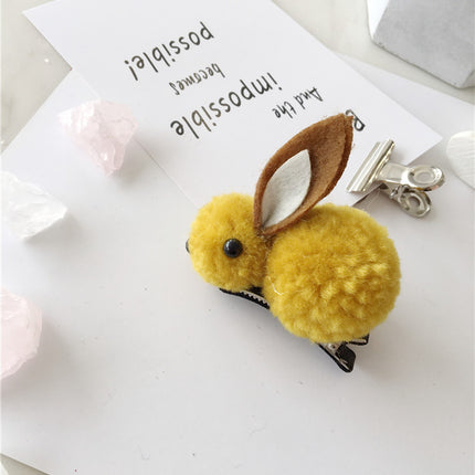 Cartoon Rabbit Hair Tie – Soft Nylon & Polyester Hair Band with Hair Ball Accent