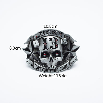 Men’s Trendy Leather Belt – Skull Skateboard Buckle Design