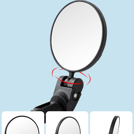 Universal Bicycle Handlebar Rearview Mirror – 360° Adjustable Wide-Angle Convex Mirror