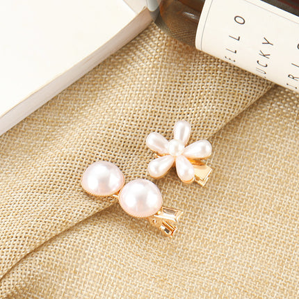 Alloy Hairpin with Flower and Pearl Accents