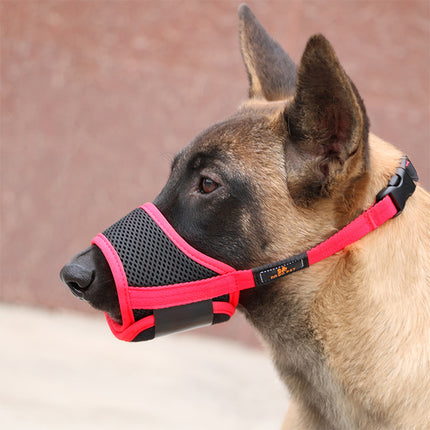 Adjustable Breathable Dog Muzzle – Soft Canvas Anti-Bite Mask with Velcro Straps (XS–XXL)