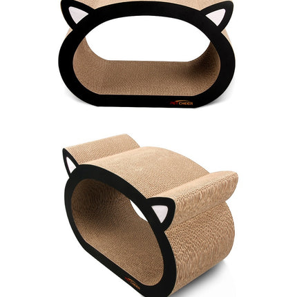 Cat Head Scratch Board – Durable Corrugated Cardboard Scratcher for Cats