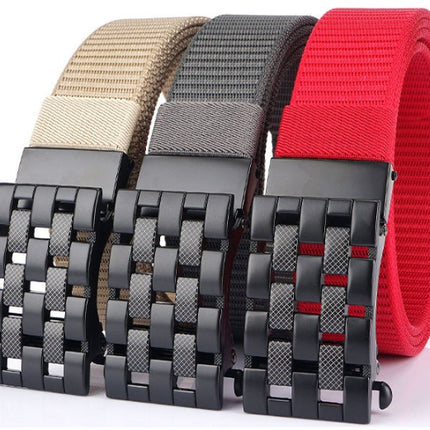 Nylon Weaving Belt with Rectangular Alloy Automatic Buckle