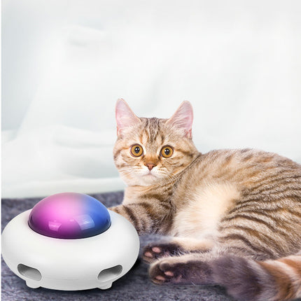 UFO Electric Cat Toy – Smart Motion-Activated Feather Teaser with USB Charging