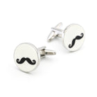 Men’s & Women’s Beard Cufflinks – Electroplated Pure Copper Round Black Design