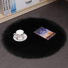 Round Plush Carpet Floor Mat – Soft Fluffy Wool-Style Rug for Bedroom & Living Room