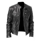 Men’s PU Leather Sports Jacket – Loose Fit Zipper Outerwear