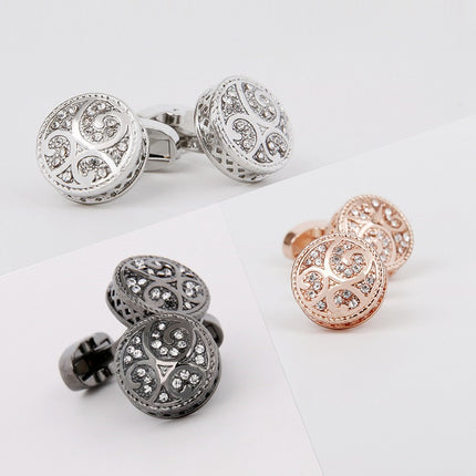 Vintage Copper Floral Cufflinks for Men