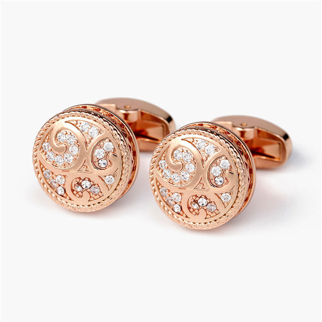 Vintage Copper Floral Cufflinks for Men