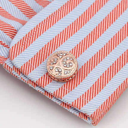 Vintage Copper Floral Cufflinks for Men