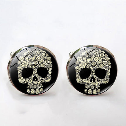 European and American Style Round Alloy Cufflinks