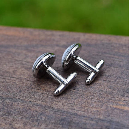 European and American Style Round Alloy Cufflinks