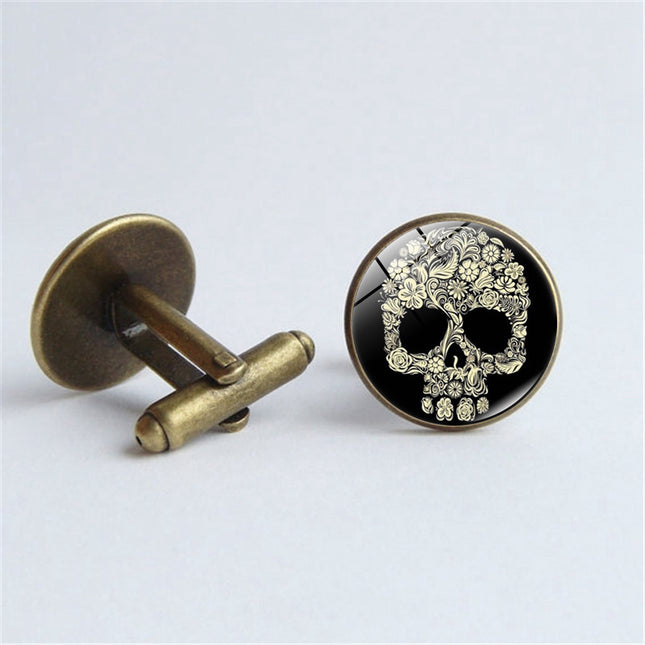 European and American Style Round Alloy Cufflinks