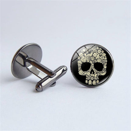 European and American Style Round Alloy Cufflinks