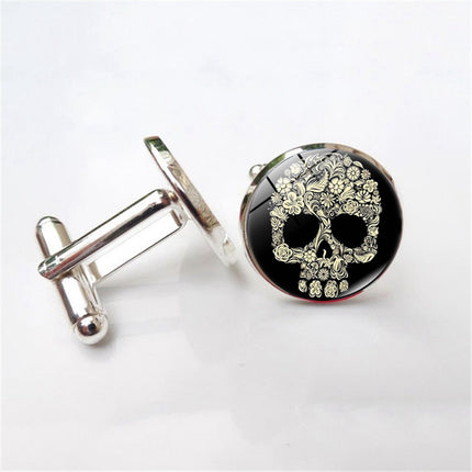 European and American Style Round Alloy Cufflinks