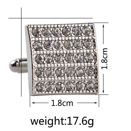 Geometric Alloy Cufflinks with Diamond Treatment