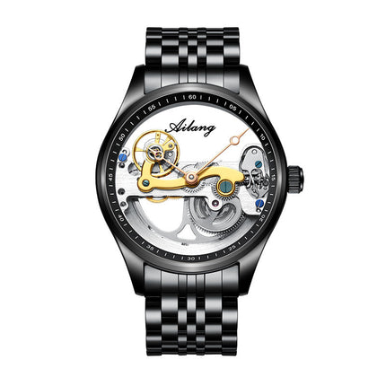 Men’s Luminous Mechanical Sports Watch – 30M Waterproof, Stainless Steel Case, Silicone/Leather/Steel Strap