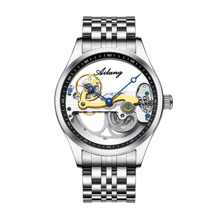Men’s Luminous Mechanical Sports Watch – 30M Waterproof, Stainless Steel Case, Silicone/Leather/Steel Strap
