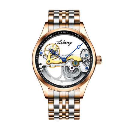 Men’s Luminous Mechanical Sports Watch – 30M Waterproof, Stainless Steel Case, Silicone/Leather/Steel Strap