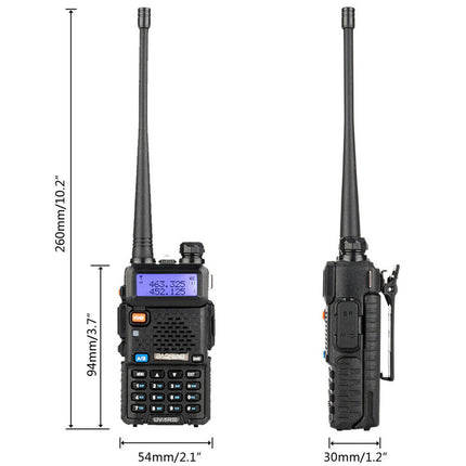 Baofeng UV-5R Multi-Band Walkie Talkie – VHF/UHF Dual Antenna Two-Way Radio
