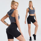 Women's 2-Piece Sports Set – Moisture-Wicking Vest & Shorts
