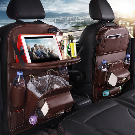 PU Leather Multifunctional Car Seat Back Organizer