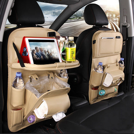 PU Leather Multifunctional Car Seat Back Organizer