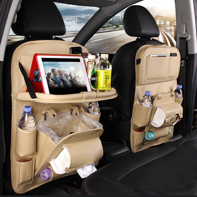 PU Leather Multifunctional Car Seat Back Organizer