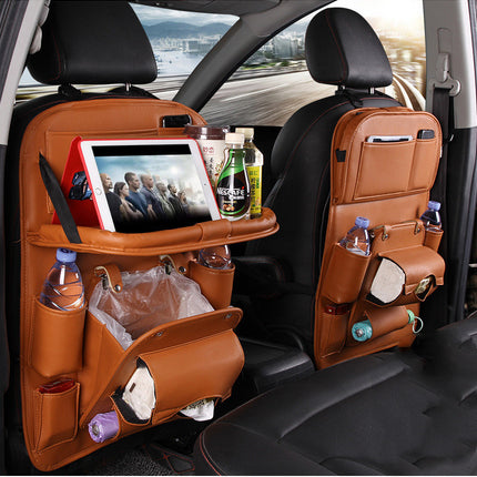 PU Leather Multifunctional Car Seat Back Organizer