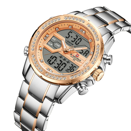 Men’s Stainless Steel Business Quartz Watch – Luminous Dial, Calendar & 30M Waterproof