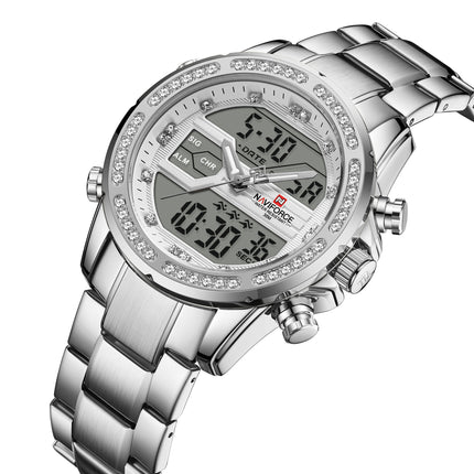 Men’s Stainless Steel Business Quartz Watch – Luminous Dial, Calendar & 30M Waterproof