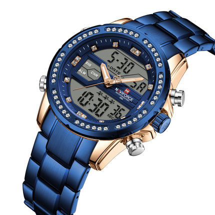 Men’s Stainless Steel Business Quartz Watch – Luminous Dial, Calendar & 30M Waterproof