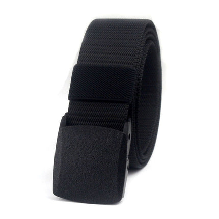 Woven Canvas Belt with Oval Plastic Buckle