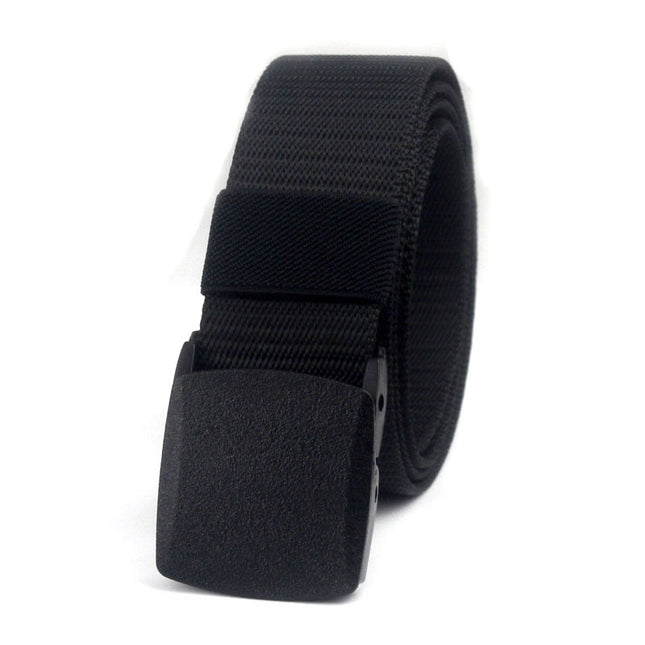Woven Canvas Belt with Oval Plastic Buckle