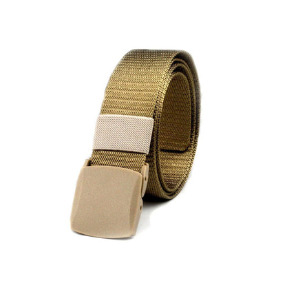 Woven Canvas Belt with Oval Plastic Buckle