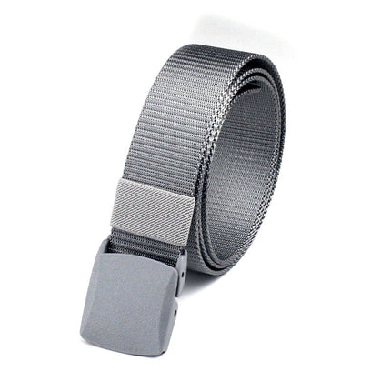 Woven Canvas Belt with Oval Plastic Buckle