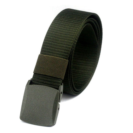 Woven Canvas Belt with Oval Plastic Buckle