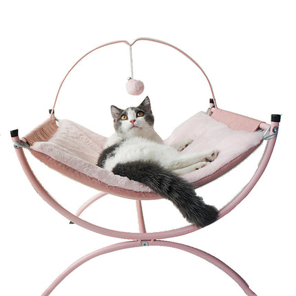Four Seasons Cat Recliner Bed – Soft Metal-Cloth Pet Nest for Cats