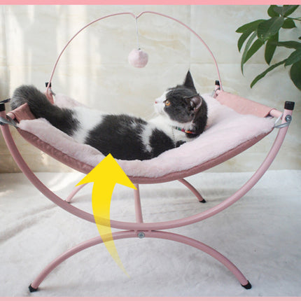 Four Seasons Cat Recliner Bed – Soft Metal-Cloth Pet Nest for Cats