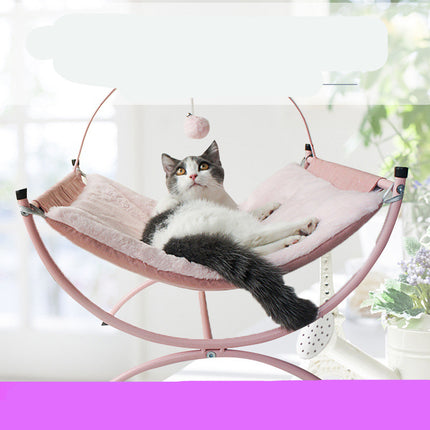Four Seasons Cat Recliner Bed – Soft Metal-Cloth Pet Nest for Cats