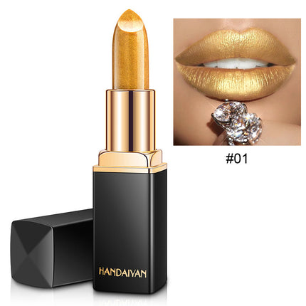 Handaiyan Shiny Metallic Lipstick – Pearlescent Temperature-Change Gilt Lip Gloss