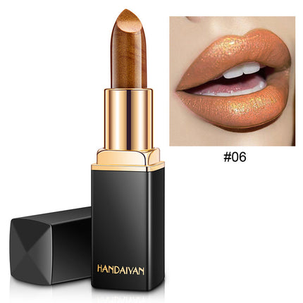 Handaiyan Shiny Metallic Lipstick – Pearlescent Temperature-Change Gilt Lip Gloss