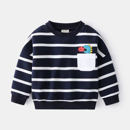 Boys Striped Pocket Sweater