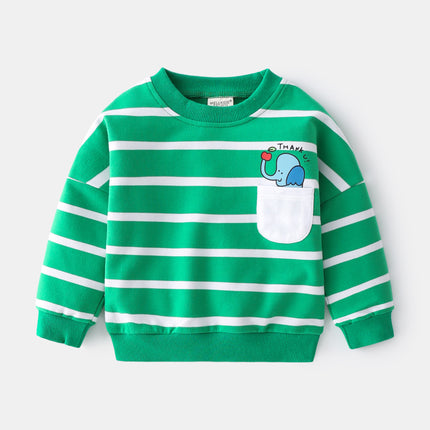 Boys Striped Pocket Sweater
