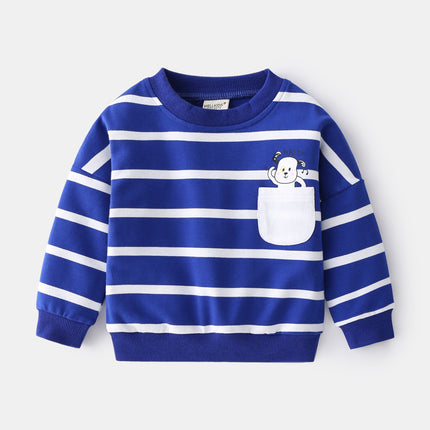 Boys Striped Pocket Sweater
